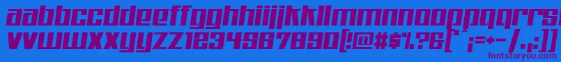 Kitchenpolice Font – Purple Fonts on Blue Background