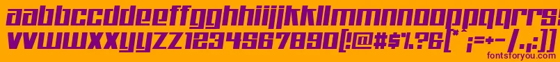 Kitchenpolice Font – Purple Fonts on Orange Background