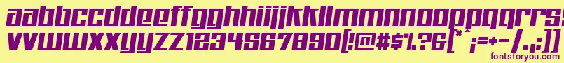 Kitchenpolice Font – Purple Fonts on Yellow Background