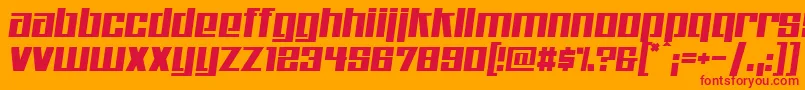 Kitchenpolice Font – Red Fonts on Orange Background