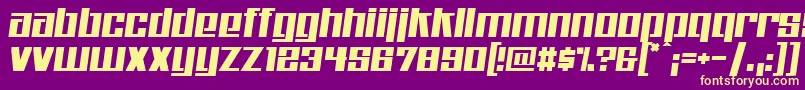 Kitchenpolice Font – Yellow Fonts on Purple Background