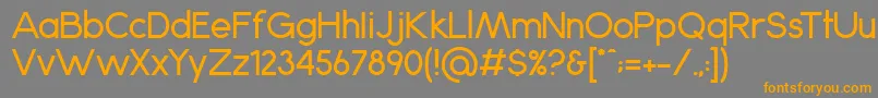 フォントAnke – オレンジの文字は灰色の背景にあります。