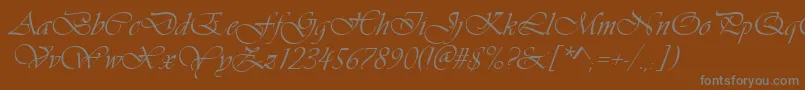 Vivaldid-fontti – harmaat kirjasimet ruskealla taustalla