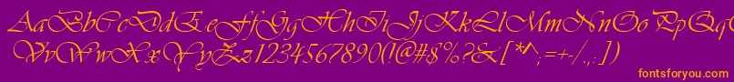 Vivaldid Font – Orange Fonts on Purple Background