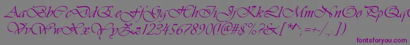 Шрифт Vivaldid – фиолетовые шрифты на сером фоне