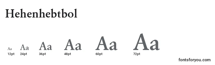 Размеры шрифта Hehenhebtbol
