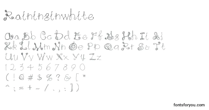 Raininginwhiteフォント–アルファベット、数字、特殊文字