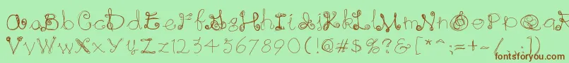 Raininginwhite-fontti – ruskeat fontit vihreällä taustalla