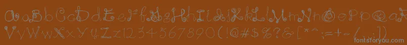 Raininginwhite-Schriftart – Graue Schriften auf braunem Hintergrund