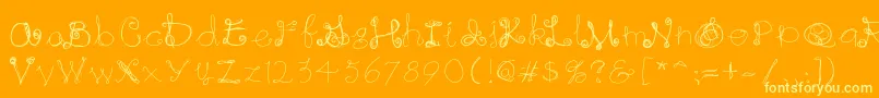 Raininginwhite Font – Yellow Fonts on Orange Background
