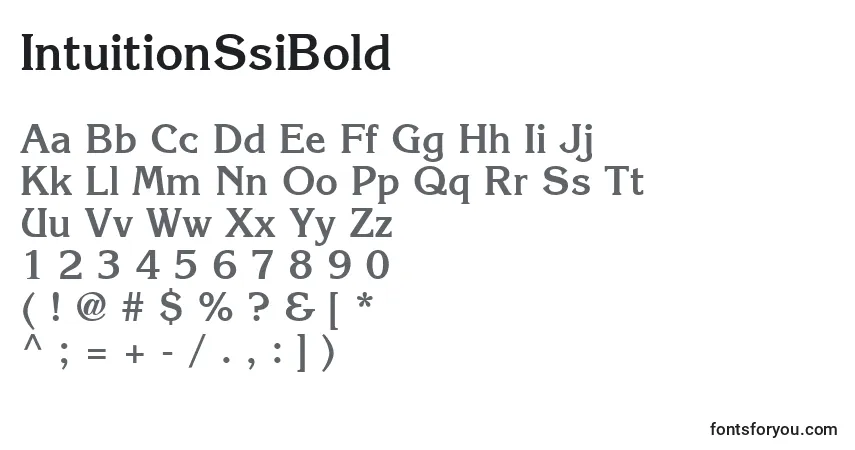 A fonte IntuitionSsiBold – alfabeto, números, caracteres especiais