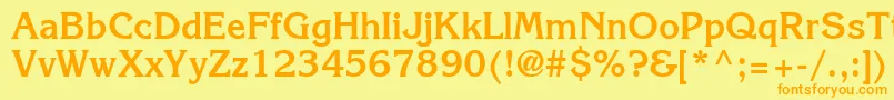 IntuitionSsiBold Font – Orange Fonts on Yellow Background