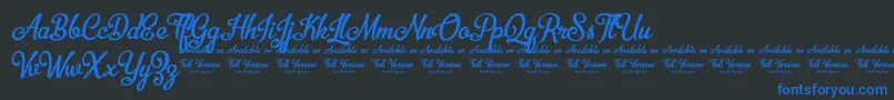 BellicoDemoVersion-Schriftart – Blaue Schriften auf schwarzem Hintergrund