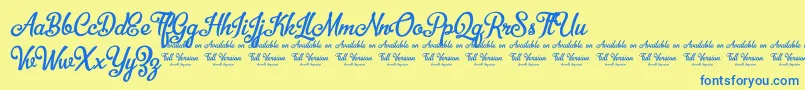 BellicoDemoVersion Font – Blue Fonts on Yellow Background