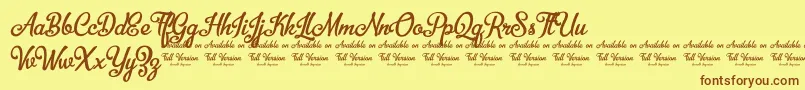 Fonte BellicoDemoVersion – fontes marrons em um fundo amarelo