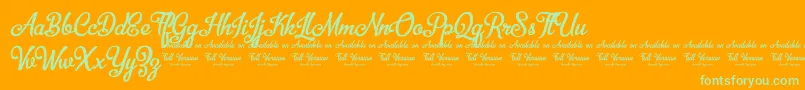 Fonte BellicoDemoVersion – fontes verdes em um fundo laranja