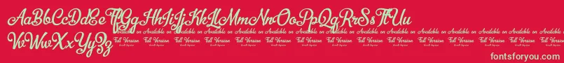 BellicoDemoVersion Font – Green Fonts on Red Background