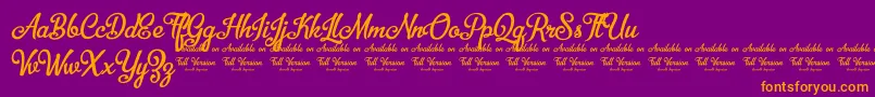 BellicoDemoVersion-fontti – oranssit fontit violetilla taustalla
