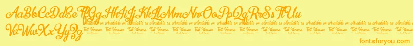 BellicoDemoVersion-Schriftart – Orangefarbene Schriften auf gelbem Hintergrund