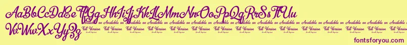 BellicoDemoVersion Font – Purple Fonts on Yellow Background