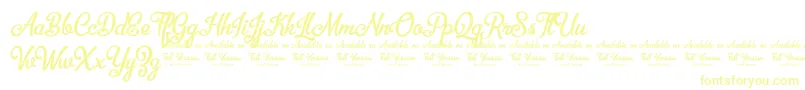 BellicoDemoVersion-Schriftart – Gelbe Schriften auf weißem Hintergrund