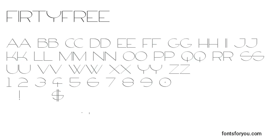 FirtyFree Font – alphabet, numbers, special characters