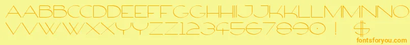 フォントFirtyFree – オレンジの文字が黄色の背景にあります。