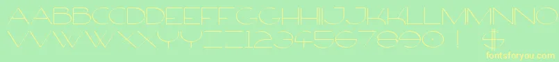 フォントFirtyFree – 黄色の文字が緑の背景にあります