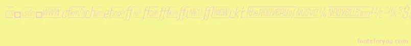 CasestudynooneLtLightItalicAlternate-fontti – vaaleanpunaiset fontit keltaisella taustalla