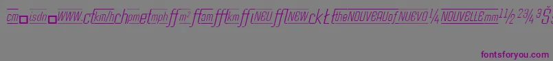 フォントCasestudynooneLtLightItalicAlternate – 紫色のフォント、灰色の背景