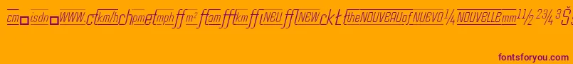 CasestudynooneLtLightItalicAlternate-Schriftart – Violette Schriften auf orangefarbenem Hintergrund