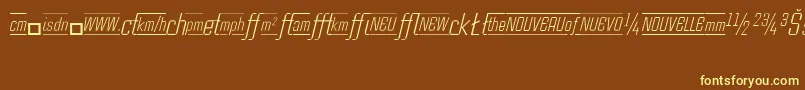 CasestudynooneLtLightItalicAlternate-fontti – keltaiset fontit ruskealla taustalla