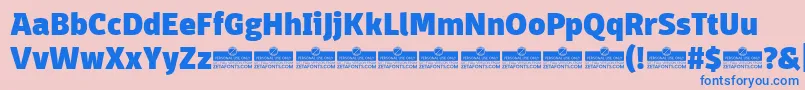 フォントDomotikaHeavyTrial – ピンクの背景に青い文字