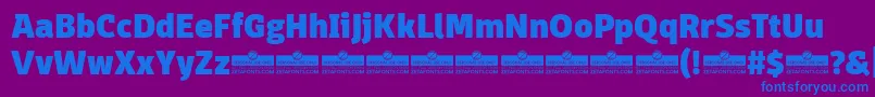 Шрифт DomotikaHeavyTrial – синие шрифты на фиолетовом фоне