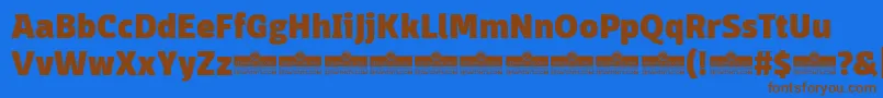Шрифт DomotikaHeavyTrial – коричневые шрифты на синем фоне