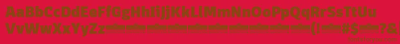 DomotikaHeavyTrial-fontti – ruskeat fontit punaisella taustalla