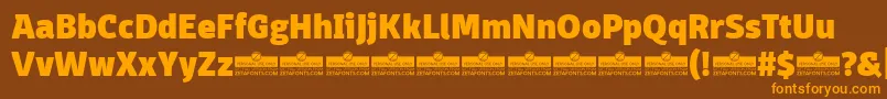 DomotikaHeavyTrial Font – Orange Fonts on Brown Background