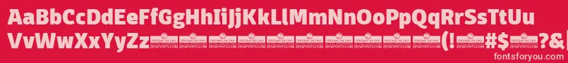 DomotikaHeavyTrial Font – Pink Fonts on Red Background