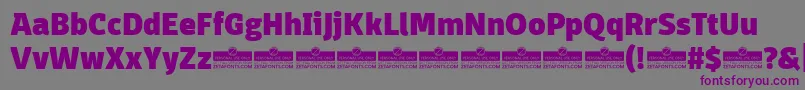 フォントDomotikaHeavyTrial – 紫色のフォント、灰色の背景