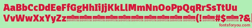 DomotikaHeavyTrial Font – Red Fonts on Green Background