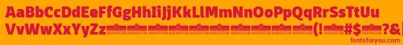 DomotikaHeavyTrial Font – Red Fonts on Orange Background