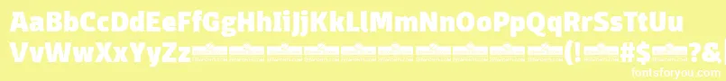 フォントDomotikaHeavyTrial – 黄色い背景に白い文字