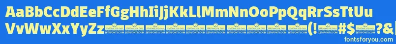 DomotikaHeavyTrial Font – Yellow Fonts on Blue Background