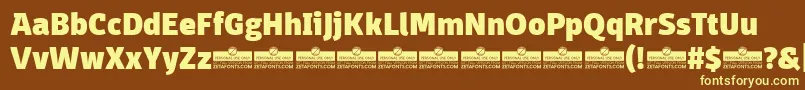 DomotikaHeavyTrial Font – Yellow Fonts on Brown Background