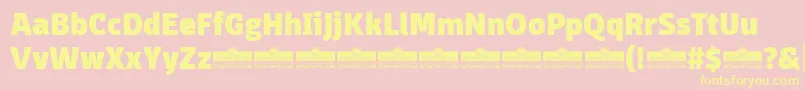 DomotikaHeavyTrial-fontti – keltaiset fontit vaaleanpunaisella taustalla