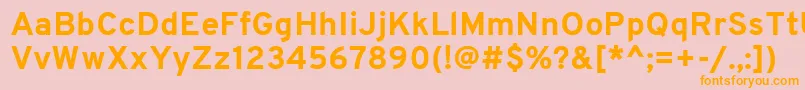 OverpassBold-Schriftart – Orangefarbene Schriften auf rosa Hintergrund