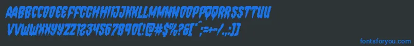 Hemogoblincondital Font – Blue Fonts on Black Background