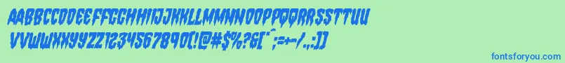 Hemogoblincondital Font – Blue Fonts on Green Background