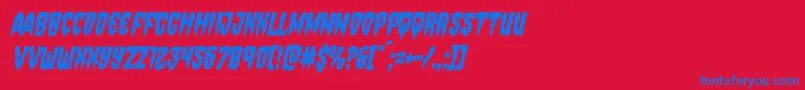 Hemogoblincondital Font – Blue Fonts on Red Background
