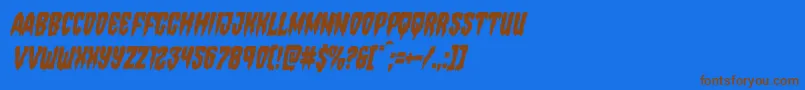 Hemogoblincondital Font – Brown Fonts on Blue Background
